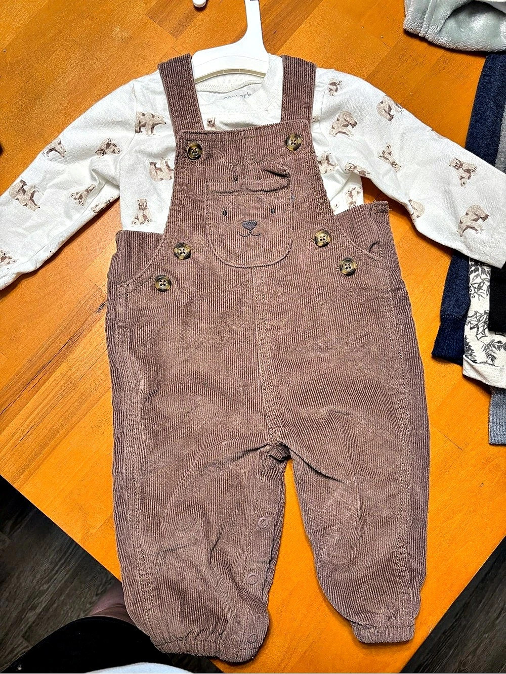 Carter's Baby Brown Corduroy Romper Set 6M